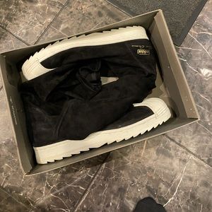 Rick Owens x adidas superstar suede high shoe